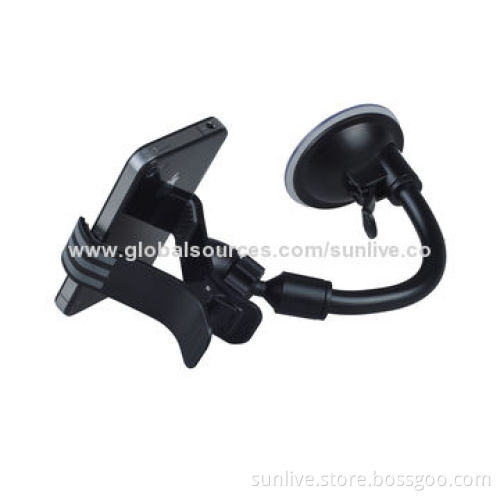 360 degree rotation Clip phone holder long tube car mount for iphone cellphone
